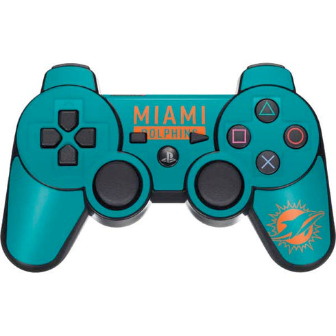 NFL Miami Dolphins Teal Performance Series PS3 Dual Shock wireless controller Skin