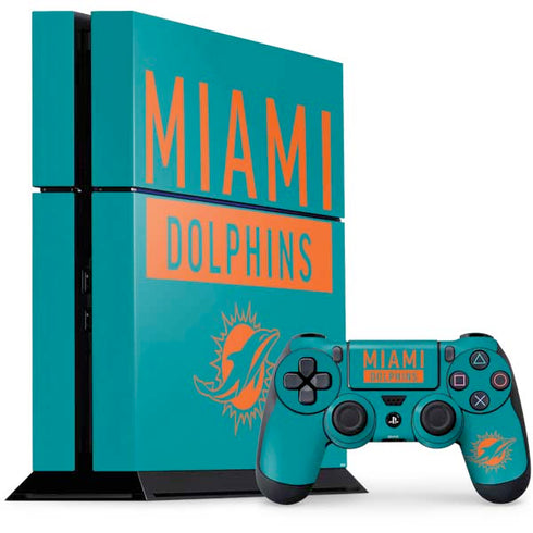 NFL Miami Dolphins Teal Performance Series PS4 Console and Controller Bundle Skin