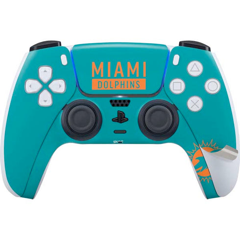 NFL Miami Dolphins Teal Performance Series PS5 Pro Disk Bundle Skin