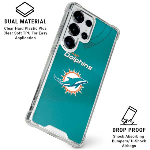 NFL Miami Dolphins Team Jersey Galaxy S25 Ultra Clear Case