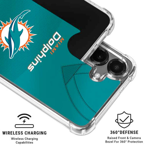 NFL Miami Dolphins Team Jersey Galaxy S26 Plus Clear Case