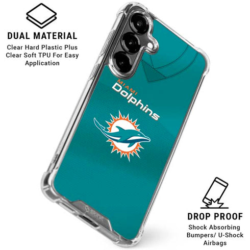 NFL Miami Dolphins Team Jersey Galaxy S26 Plus Clear Case