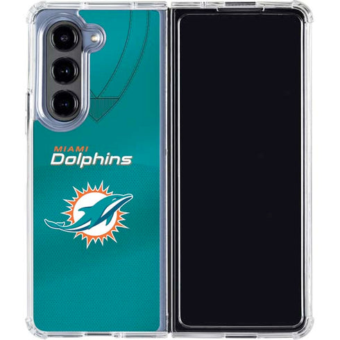 NFL Miami Dolphins Team Jersey Galaxy Z Fold5 5G Clear Case