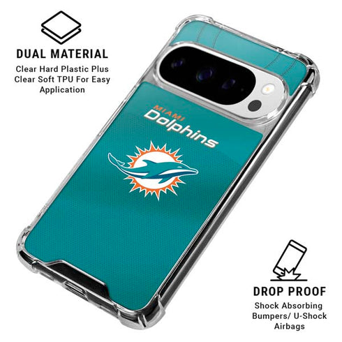 NFL Miami Dolphins Team Jersey Google Pixel 10 Pro XL Clear Case