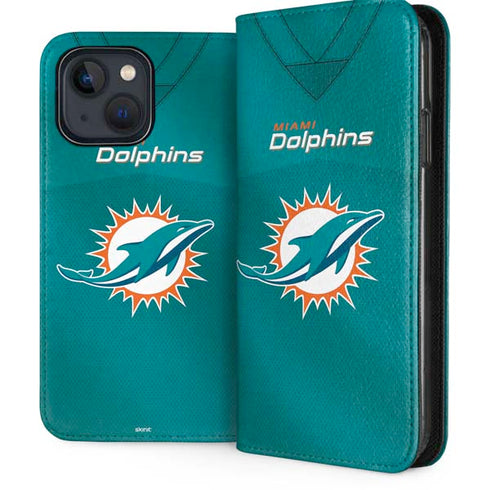 NFL Miami Dolphins Team Jersey iPhone 15 Plus Folio Case