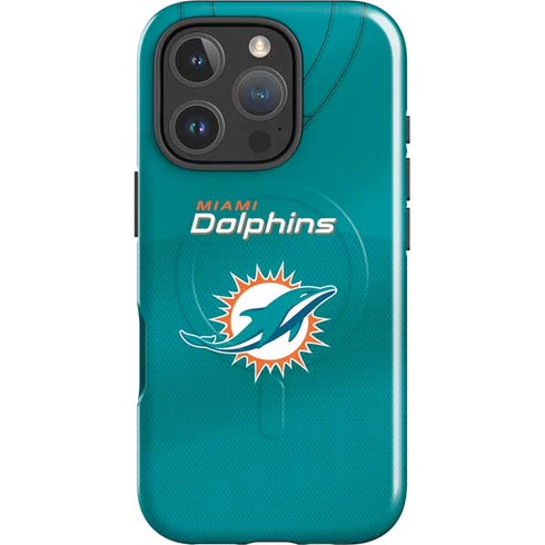 NFL Miami Dolphins Team Jersey iPhone 16 Pro Magsafe Impact Case