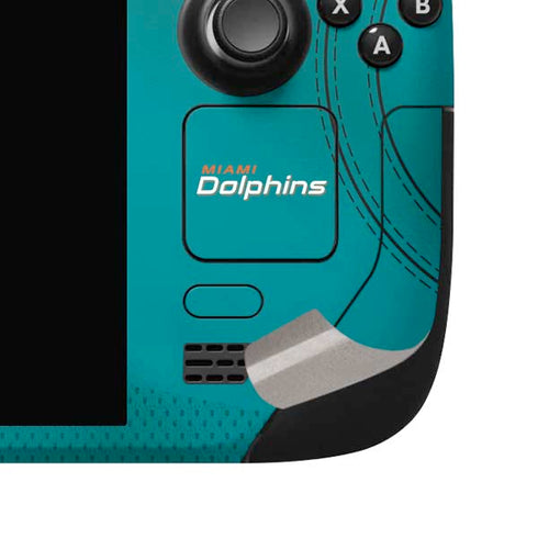 NFL Miami Dolphins Team Jersey Steam Deck Handheld Gaming Computer OLED Skin