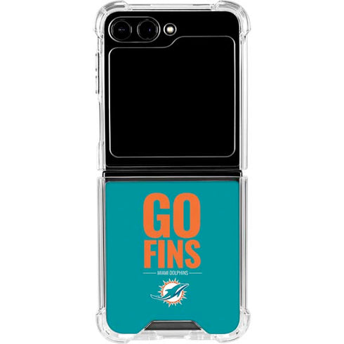 NFL Miami Dolphins Team Motto Galaxy Z Flip6 Clear Case