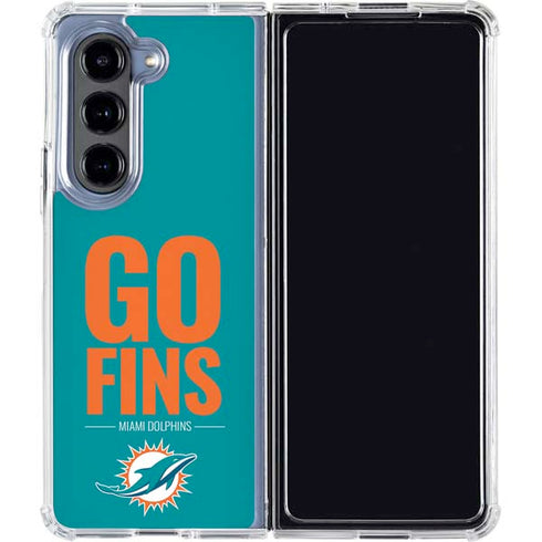NFL Miami Dolphins Team Motto Galaxy Z Fold5 5G Clear Case