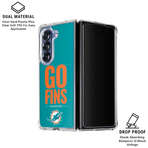 NFL Miami Dolphins Team Motto Galaxy Z Fold6 Clear Case