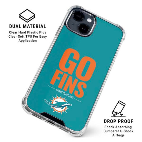 NFL Miami Dolphins Team Motto iPhone 15 Clear Case
