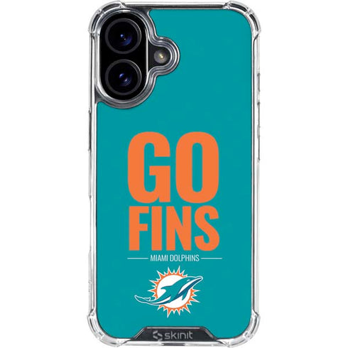 NFL Miami Dolphins Team Motto iPhone 16 Plus Clear Case