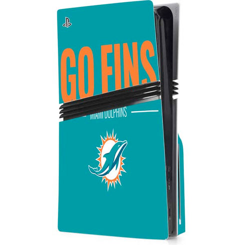 NFL Miami Dolphins Team Motto PS5 Pro Disk Console Skin