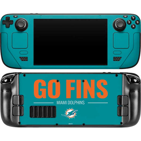 NFL Miami Dolphins Team Motto Steam Deck Handheld Gaming Computer OLED Skin