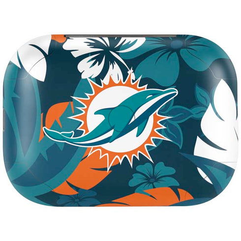NFL Miami Dolphins Tropical Print Amazon Echo Buds Skin