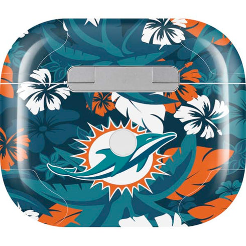 NFL Miami Dolphins Tropical Print Apple AirPods (3rd Gen 2021) Skin