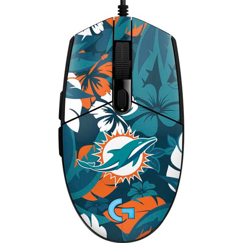 NFL Miami Dolphins Tropical Print G203 Prodigy RGB Wired Gaming Mouse Skin