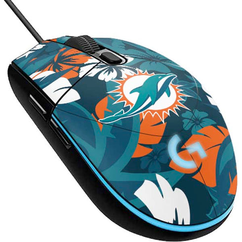 NFL Miami Dolphins Tropical Print G203 Prodigy RGB Wired Gaming Mouse Skin