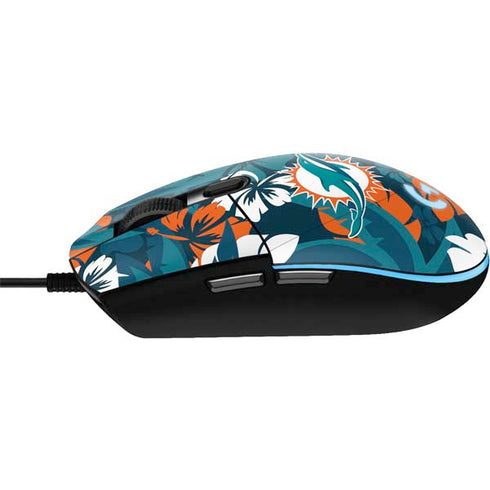 NFL Miami Dolphins Tropical Print G203 Prodigy RGB Wired Gaming Mouse Skin