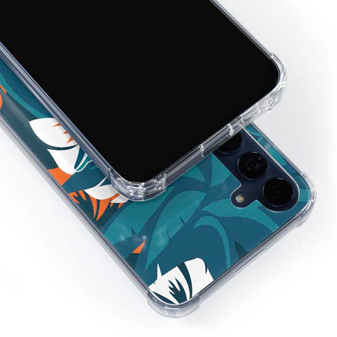 NFL Miami Dolphins Tropical Print Galaxy A35 5G Clear Case