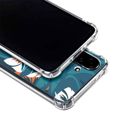 NFL Miami Dolphins Tropical Print Galaxy A36 5G Clear Case