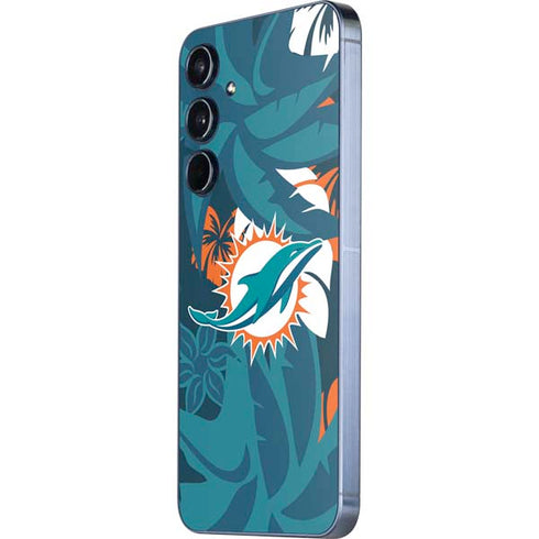 NFL Miami Dolphins Tropical Print Galaxy A55 5G Skin