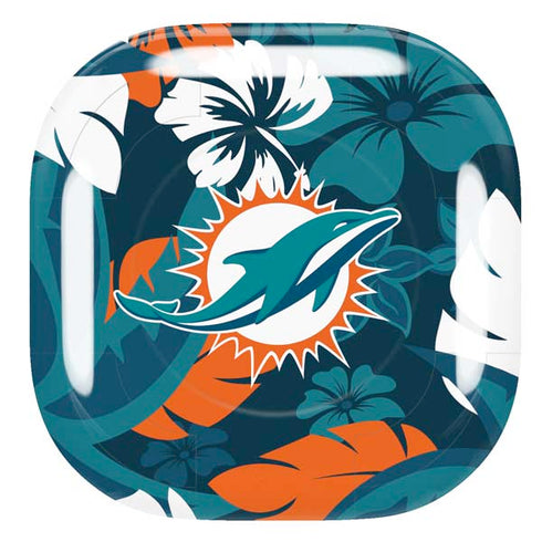 NFL Miami Dolphins Tropical Print Galaxy Buds Live Skin