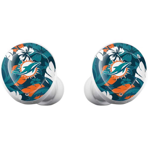 NFL Miami Dolphins Tropical Print Galaxy Buds Plus Skin