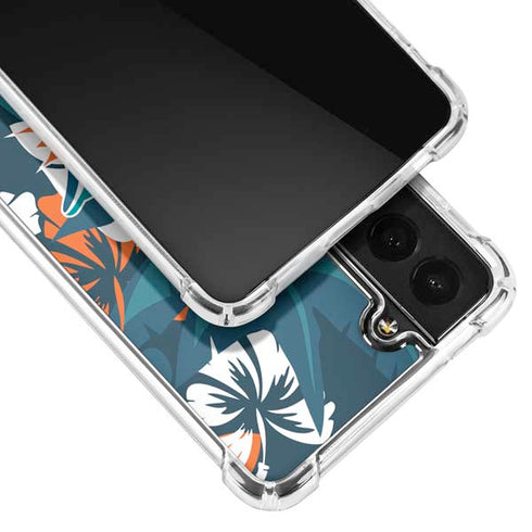 NFL Miami Dolphins Tropical Print Galaxy S22 Clear Case