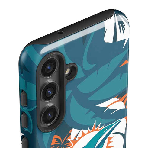 NFL Miami Dolphins Tropical Print Galaxy S25 Impact Case