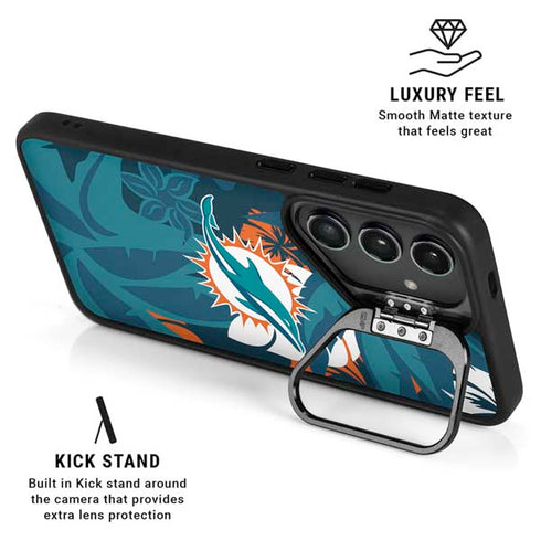 NFL Miami Dolphins Tropical Print Galaxy S25 Kickstand Case