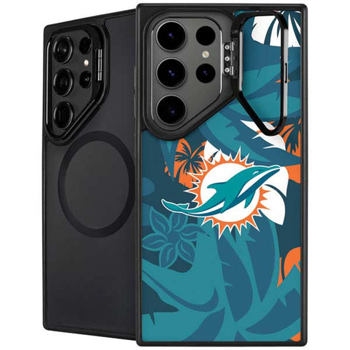 NFL Miami Dolphins Tropical Print Galaxy Cases