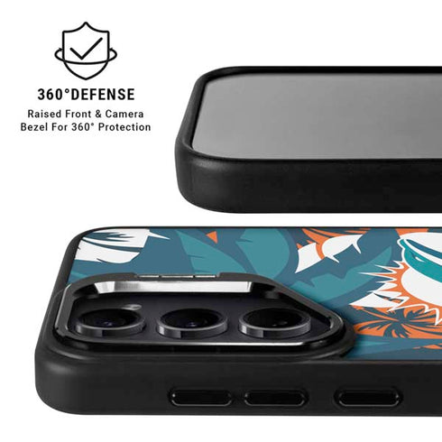 NFL Miami Dolphins Tropical Print Galaxy S24 Ultra Kickstand Case
