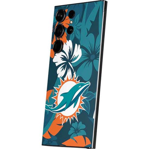 NFL Miami Dolphins Tropical Print Galaxy S25 Ultra Skin