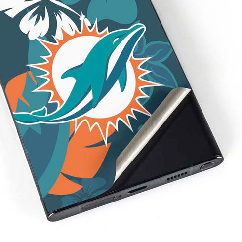 NFL Miami Dolphins Tropical Print Galaxy S24 Ultra Skin