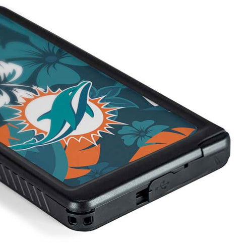 NFL Miami Dolphins Tropical Print Galaxy S24 Ultra Waterproof Case
