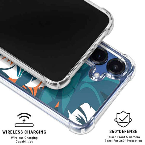 NFL Miami Dolphins Tropical Print Galaxy S25 Plus Clear Case