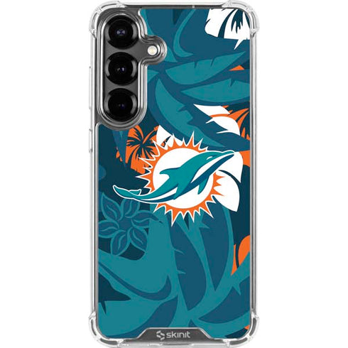 NFL Miami Dolphins Tropical Print Galaxy S26 Clear Case