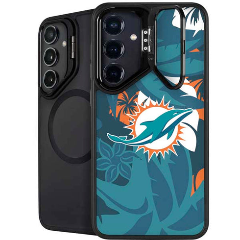 NFL Miami Dolphins Tropical Print Galaxy S26 Kickstand Case