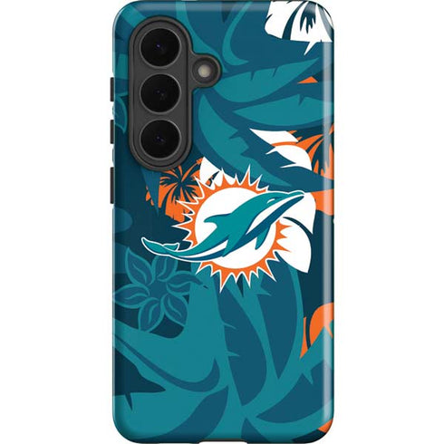 NFL Miami Dolphins Tropical Print Galaxy S26 Plus Impact Case