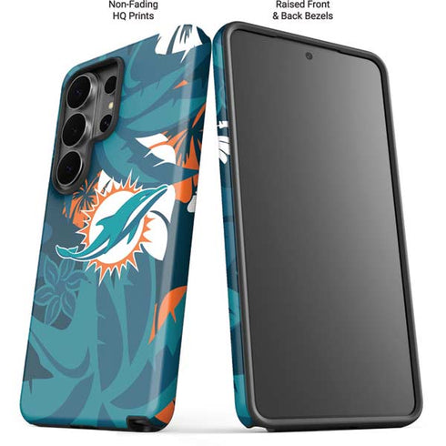 NFL Miami Dolphins Tropical Print Galaxy S26 Ultra Impact Case