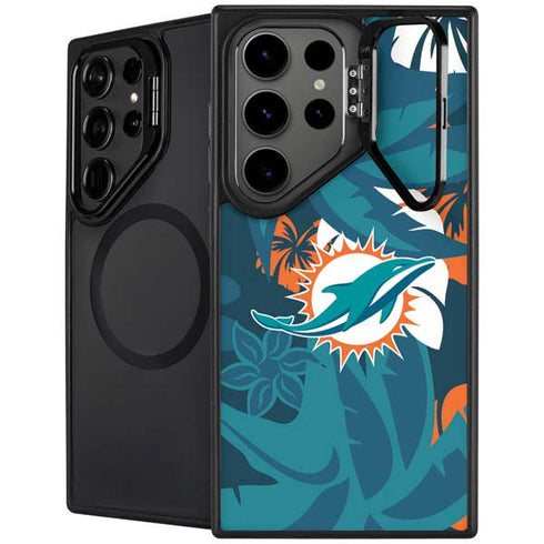 NFL Miami Dolphins Tropical Print Galaxy S26 Ultra Kickstand Case