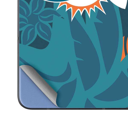 NFL Miami Dolphins Tropical Print Galaxy Z Fold5 5G Skin