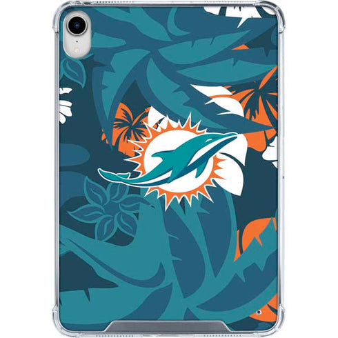 NFL Miami Dolphins Tropical Print iPad 11th Gen (2025) Clear Case