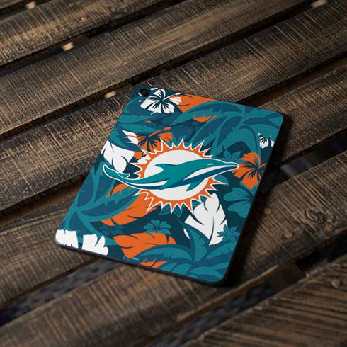 NFL Miami Dolphins Tropical Print Apple iPad Pro Skin