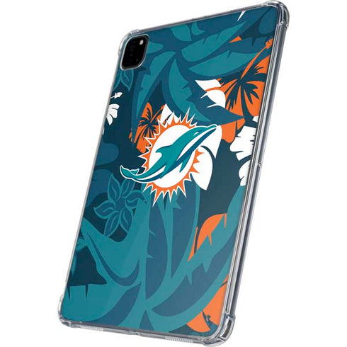 NFL Miami Dolphins Tropical Print iPad Pro 11in (2024) Clear Case