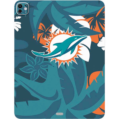NFL Miami Dolphins Tropical Print iPad Pro 13in M4 (2024) Skin