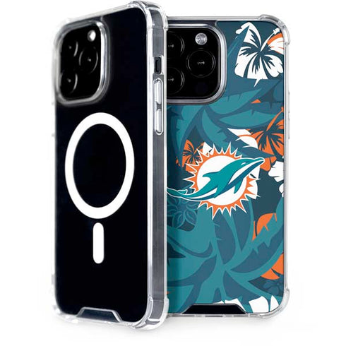NFL Miami Dolphins Tropical Print iPhone Cases