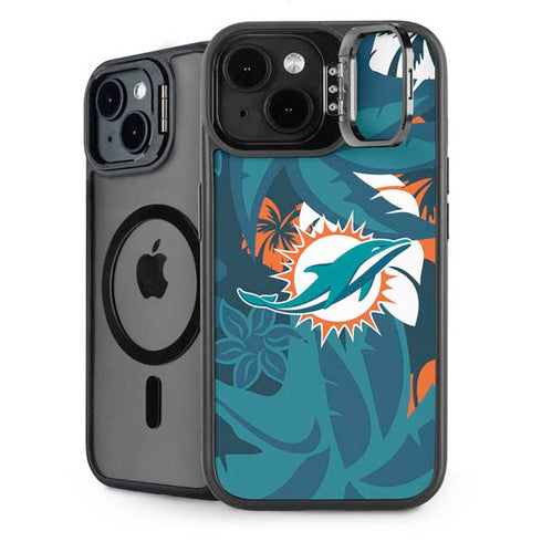 NFL Miami Dolphins Tropical Print iPhone 14 Kickstand Case