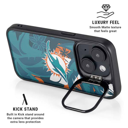 NFL Miami Dolphins Tropical Print iPhone 14 Kickstand Case